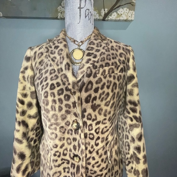 Talbots Cheetah Print Velvet Suit Jacket - Picture 4 of 5